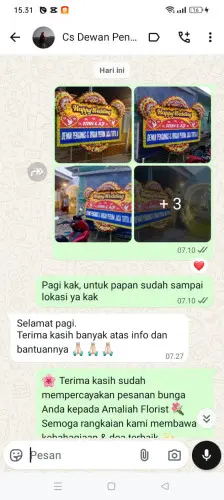 Testimonial Papan Bunga Pernikahan cilayang