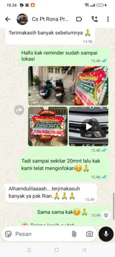 Testimonial Papan Bunga cilayang